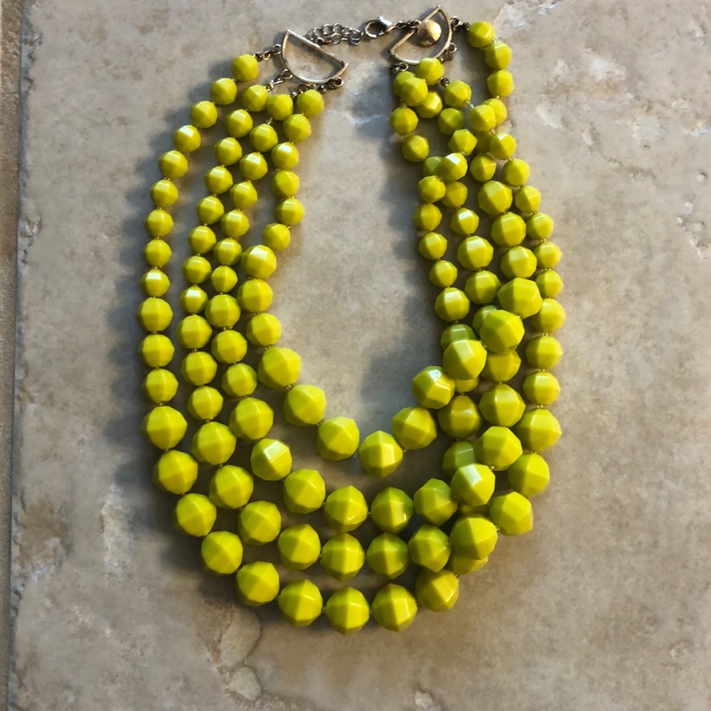 Jcrew yellowish green statement necklace
